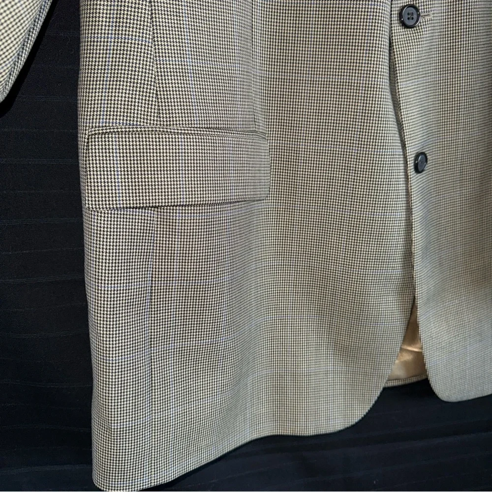 Brooks Brothers Black Tan Houndstooth Wool Cashmere Jacket Sports Coat 46 L - Picture 5 of 14